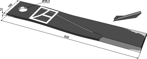 Mähermesser 630mm rechts Passend für Strom Bednar KM060126