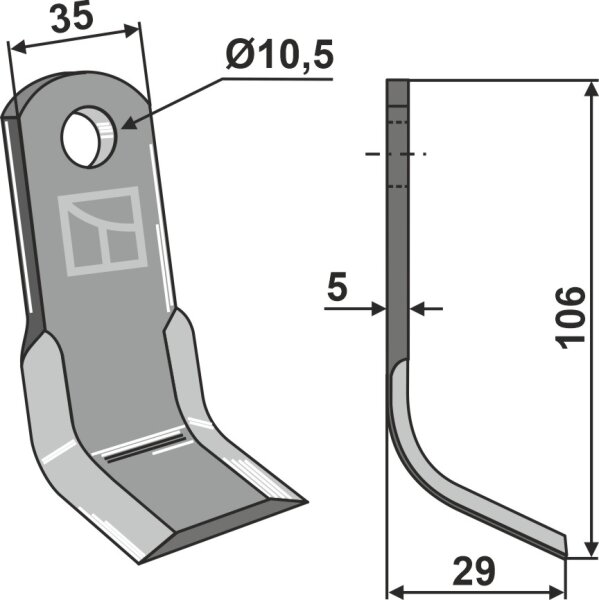 Y-Messer Passend für AS E12782