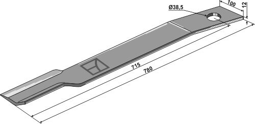 Mähermesser 780mm rechts Passend für Schulte H401-059