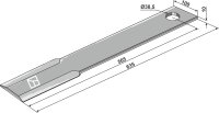 Mähermesser 635mm Passend für Schulte H401-033