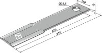 Mähermesser 515mm Passend für Schulte 401065