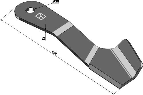 Mähermesser 668mm links Passend für Spearhead 7770751