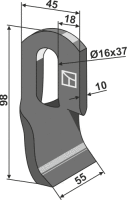 Gedrehtes Messer Passend für Spearhead