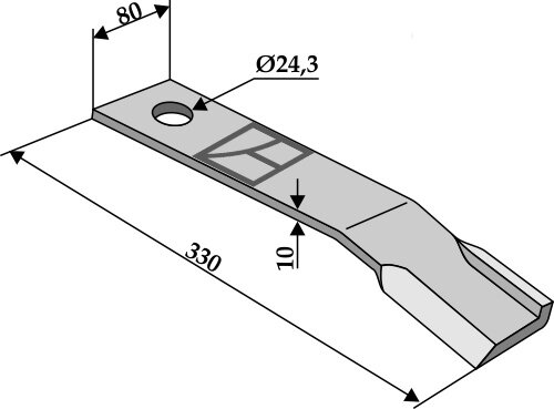 Mähermesser 330mm rechts Passend für Humus 214.92.117