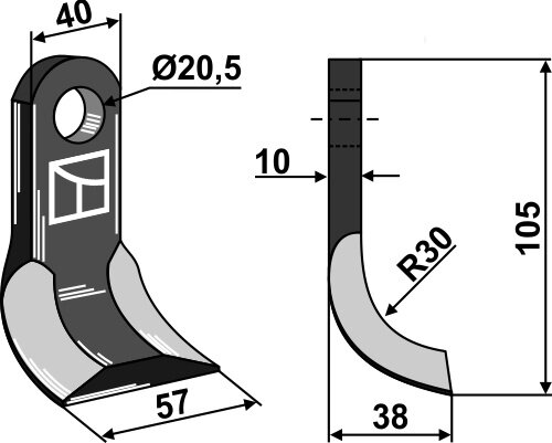 Y-Messer Passend für Irus 10165200161