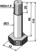 Bolzen M20x15 Passend für Lagarde 8991