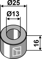 Buchse Ø25x16xØ13 Passend für Major...