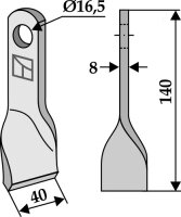 Gedrehtes-Messer Passend für Nobili Kuhn 360.150.91