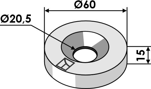 Distanzscheibe Ø60x15xØ205 Passend für Röll 309109