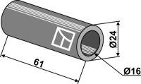Distanzbuchse Ø24x61xØ16 Passend für...