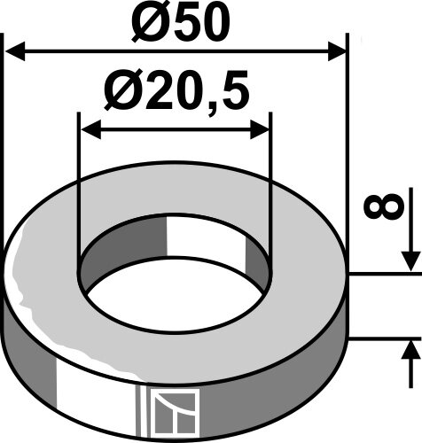Scheibe Ø50x8xØ205 Passend für Sauerburger 30917