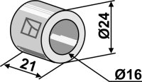 Buchse Ø24x21xØ16 Passend für Herder...