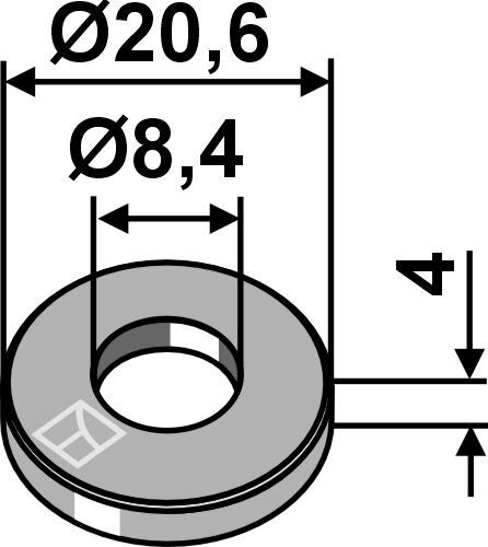 Unterlegscheibe Ø206x4xØ84 DIN7349 Passend für Bergmann N129.071 203090001