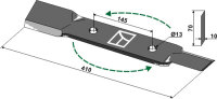 Mähermesser 410mm links Passend für Röll
