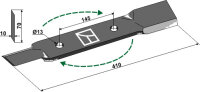 Mähermesser 410mm rechts Passend für Röll