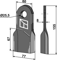 Schlegelmesser links Passend für Röll 650323