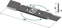 Mähermesser 530mm links Passend für Röll