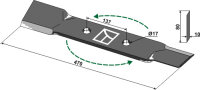 Mähermesser 470mm links Passend für Röll...
