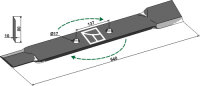 Mähermesser 640mm rechts Passend für Röll