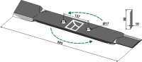 Mähermesser 585mm links Passend für Röll...