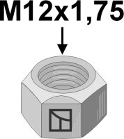 Mutter M12x175 verzinkt links Gewinde Passend für...