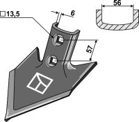 Gänsefußschar 150 x 6 Passend für John Deere
