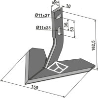 Flügelschar 150mm Passend für Carré...