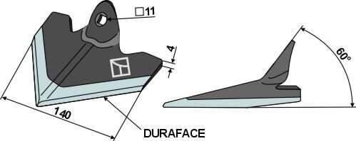 Hackschar 140mm DURAFACE Passend für Einböck 15.266.01