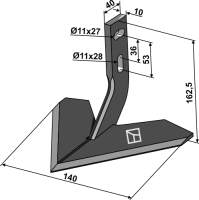 Flügelschar 140mm Passend für Carré Monosem