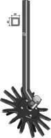 Fingerhackelement Ø370mm mit Stiel links