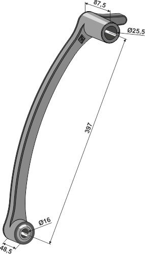 Arm für Rollenstriegel mit langer Nabe Passend für Yetter 2555117