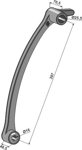 Arm für Rollenstriegel mit kurzer Nabe Passend für Yetter 2555118