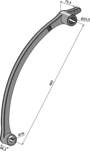 Arm für Rollenstriegel mit kurzer Nabe Passend für Yetter 2555119