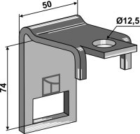 Halter für Zinken 32 x 12 mit Verstärkungsfeder...