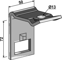 Halter für Zinken 32 x 12 mit Verstärkungsfeder...
