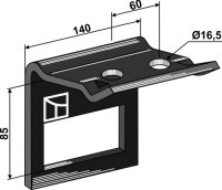 Halter für Zinken 100x14 mit Verstärkungsfeder...