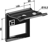 Halter für Zinken 100x14 mit Verstärkungsfeder...