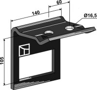 Halter für Zinken 100x14 mit Verstärkungsfeder...