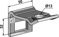 Halter für Zinken 32 x 10 mit Verstärkungsfeder...