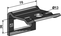 Halter für Zinken 40 x 12 mit Verstärkungsfeder...