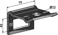 Halter für Zinken 40 x 12 mit Verstärkungsfeder...