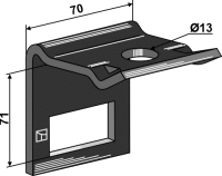 Halter für Zinken 40 x 12 mit Verstärkungsfeder...