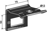 Halter für Zinken 40 x 12 mit Verstärkungsfeder...