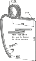 Gedrehte Schwergrubberstiel links