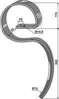 Grossfederzinken Passend für Kuhn H2241260