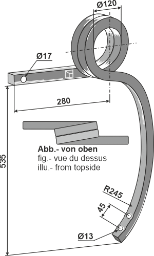 Gedrehte Schwergrubberstiel links