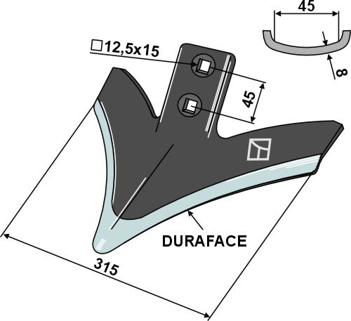 Flügelschar gebogen