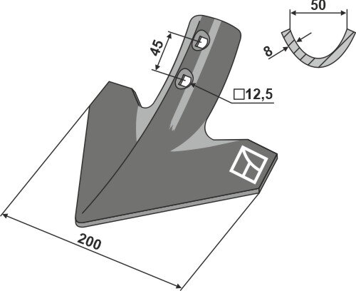 Gänsefussschar 200mm Passend für Strom Bednar KM060658