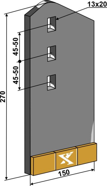 Verschleißteil rechts Hartmetall Passend für Väderstad 425586