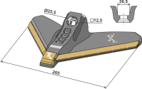 Gänsefußschar 265mm Hartmetall Passend...